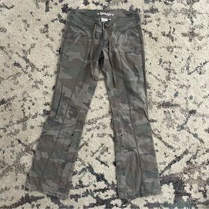 Y2K Garage Low Rise Camo Boocut Cargo Pants
